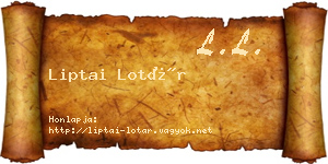 Liptai Lotár névjegykártya